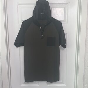 Black and Gray Sweatshirt with Classic Polo Style